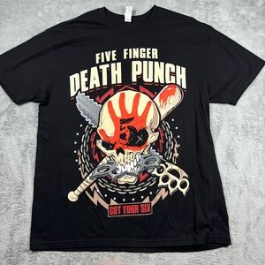 Five Finger Death Punch Tour 2019 Band T-Shirt Got Your Six‎ Skull Graphic Black